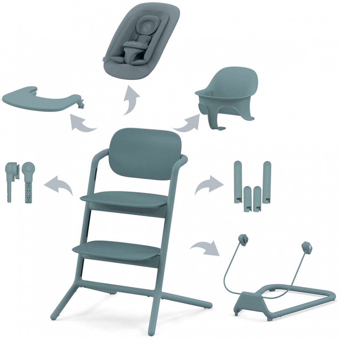 Cybex Lemo 2 - maitinimo kėdutė 4in1 Stand Bouncer | Stone Blue Cybex Lemo 2 - maitinimo kėdutė 4in1 Stand Bouncer | Stone Blue