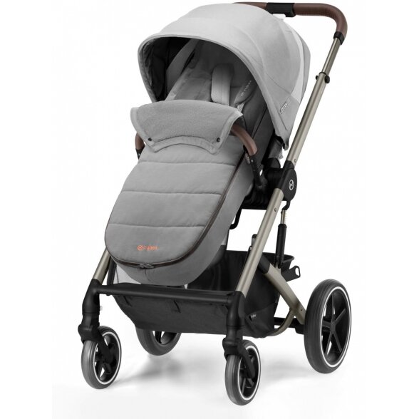 "Cybex Footmuff Gold" - žieminis miegmaišis vaikiškam vežimėliui | Lava Grey 3