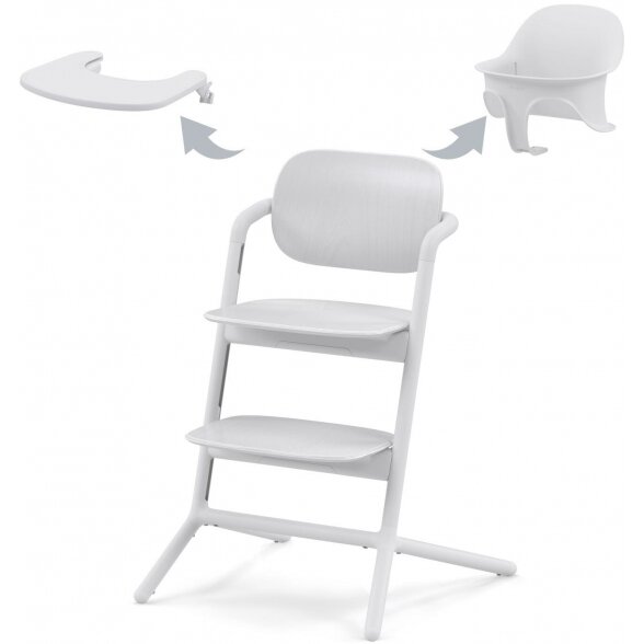 "Cybex Lemo 2" - maitinimo kėdutė, 3in1 | All white