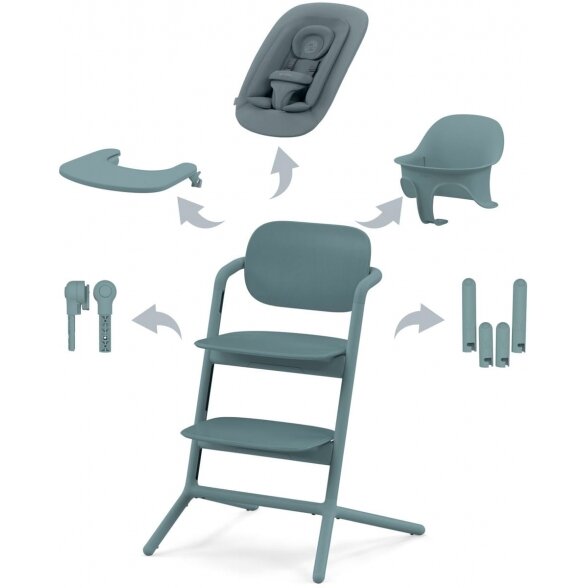 Cybex Lemo 2 - maitinimo kėdutė 4in1 | Stone Blue Cybex Lemo 2 - maitinimo kėdutė 4in1 | Stone Blue