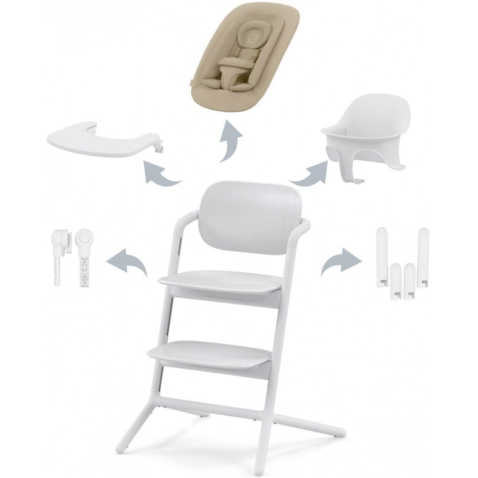 Cybex Lemo 2 - maitinimo kėdutė 4in1 | All white Cybex Lemo 2 - maitinimo kėdutė 4in1 | All white