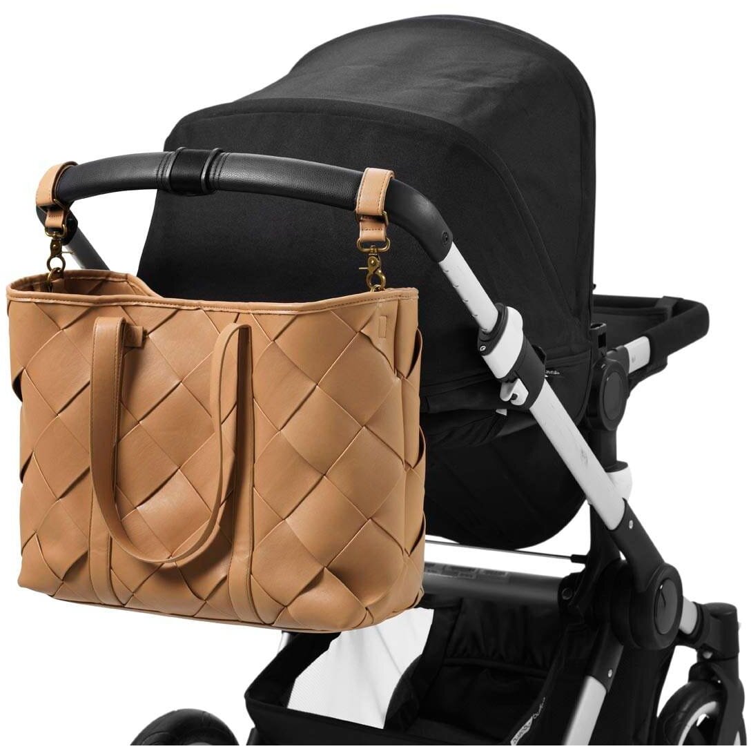 "Elodie" detalės - Mamos rankinė | Tote Caramel Brown Braided 2 "Elodie" detalės - Mamos rankinė | Tote Caramel Brown Braided 2