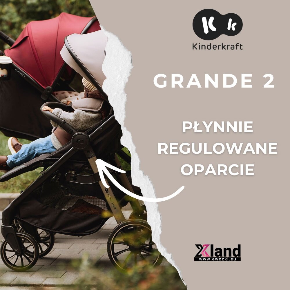 Kinderkraft Grande 2 - vaikiškas sportinis vežimėlis | Dark Ruby 4 Kinderkraft Grande 2 - vaikiškas sportinis vežimėlis | Dark Ruby 4