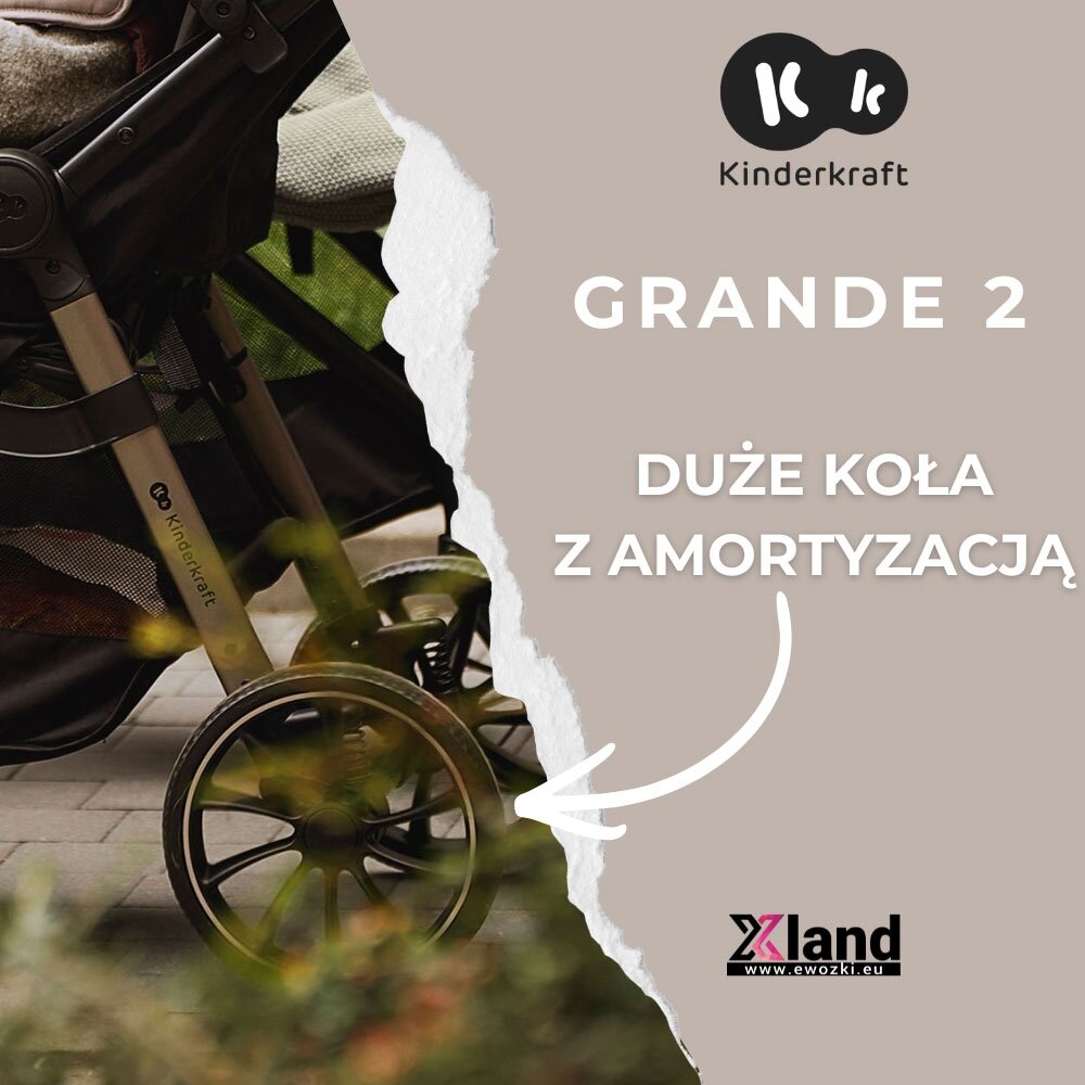 Kinderkraft Grande 2 - vaikiškas sportinis vežimėlis | Sand Beige 6