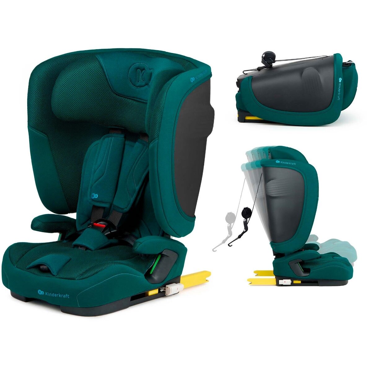 Kinderkraft Fix2Go - autokėdutė 76-150 cm, ~9-36 kg | Green