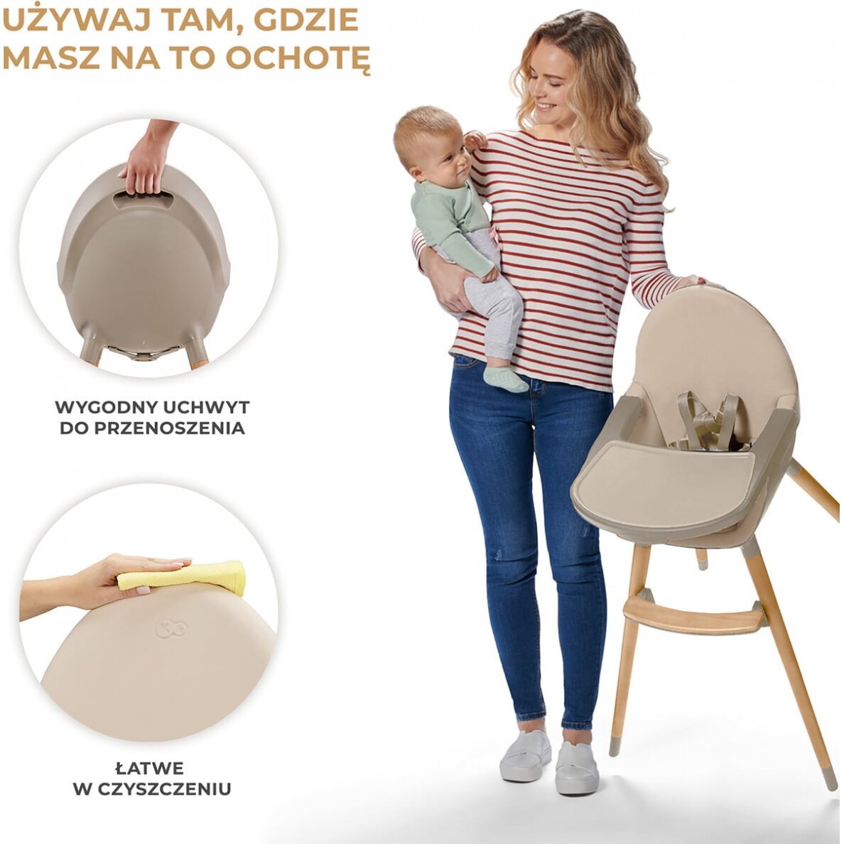 Kinderkraft Fini 2 - maitinimo kėdutė 2in1 | Green 5 Kinderkraft Fini 2 - maitinimo kėdutė 2in1 | Green 5