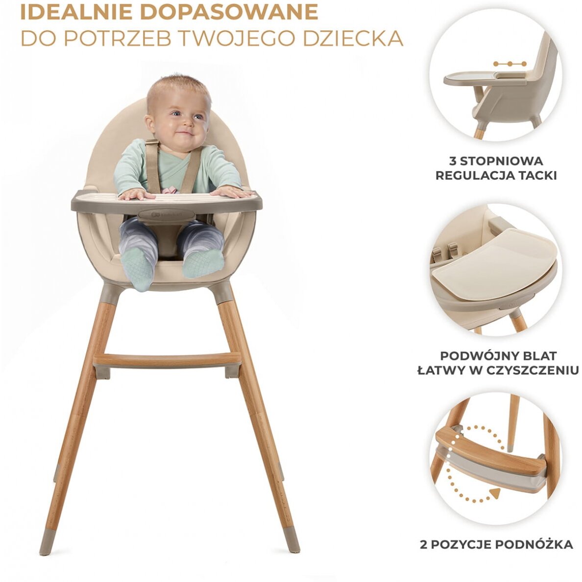Kinderkraft Fini 2 - maitinimo kėdutė 2in1 | Grey 2 Kinderkraft Fini 2 - maitinimo kėdutė 2in1 | Grey 2