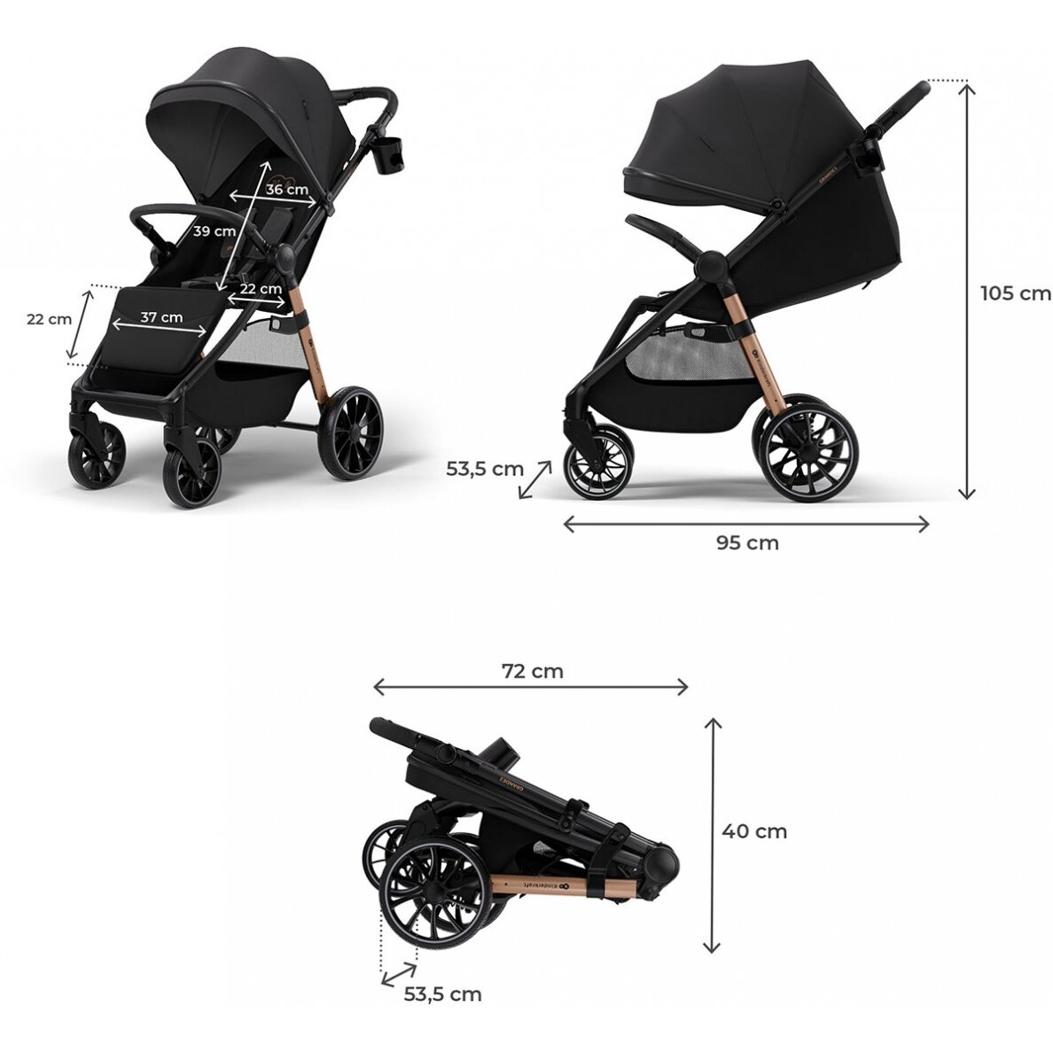 Kinderkraft Grande 2 - vaikiškas sportinis vežimėlis | Midnight Black 4 Kinderkraft Grande 2 - vaikiškas sportinis vežimėlis | Midnight Black 4