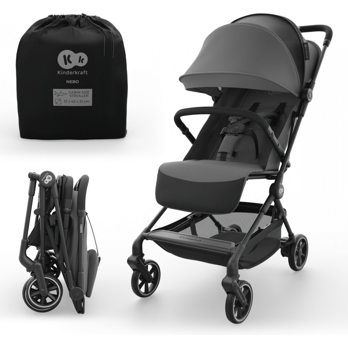 Kinderkraft Nebo - lengvas sportinis vеžimėlis | Platinum Grey Kinderkraft Nebo - lengvas sportinis vеžimėlis | Platinum Grey