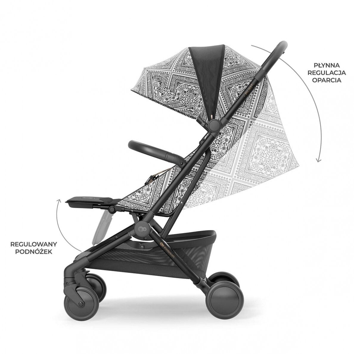 Kinderkraft Pilot 2 - sportinis vežimėlis lėktuvinis | Bizuu Lunar Black 5