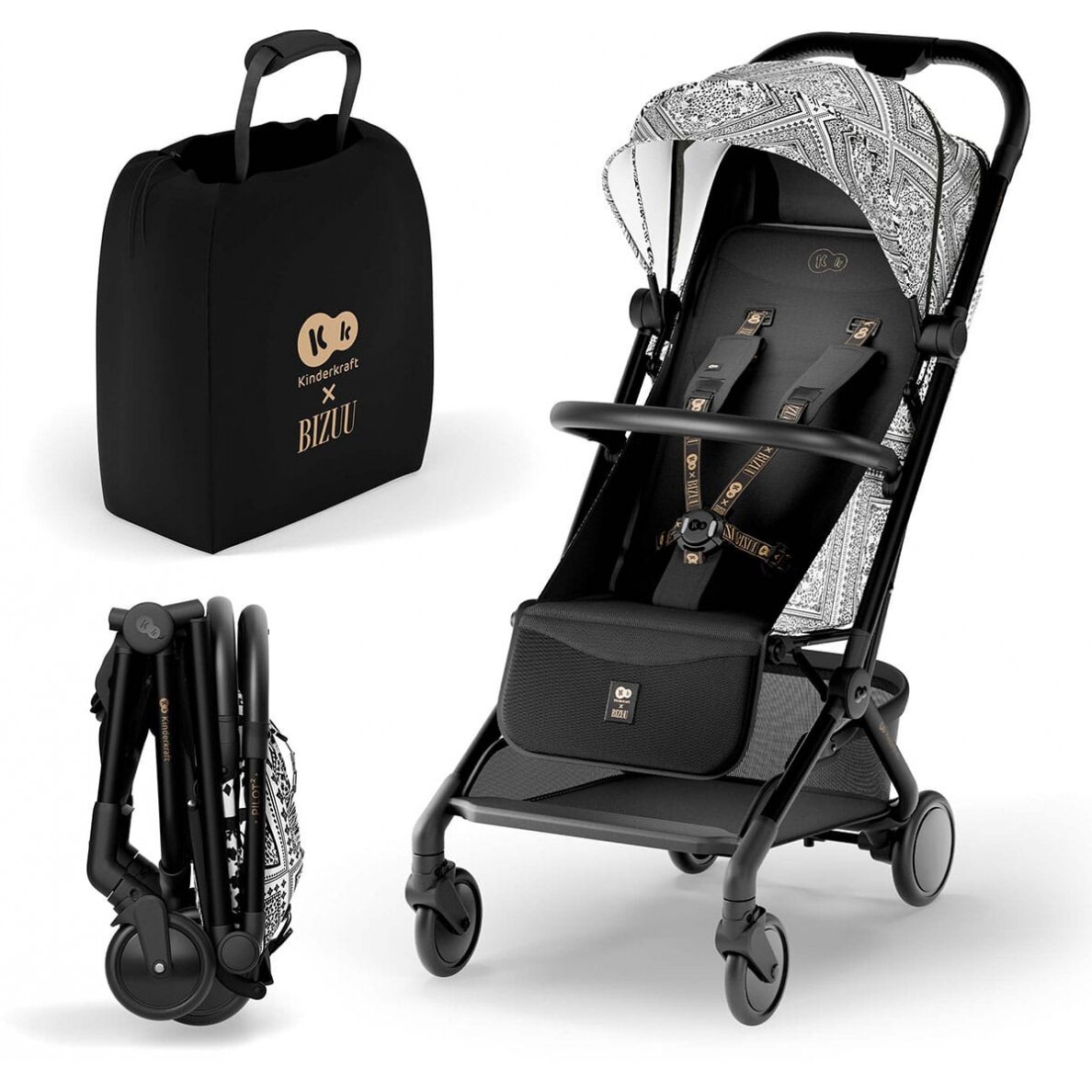 Kinderkraft Pilot 2 - sportinis vežimėlis lėktuvinis | Bizuu Lunar Black