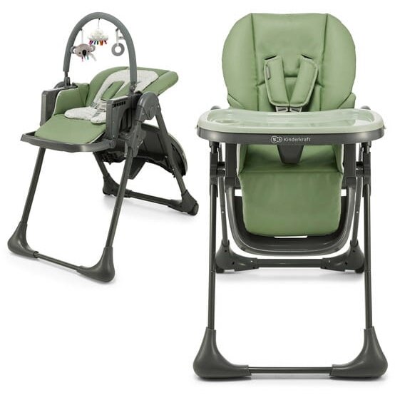 Kinderkraft Tummie - maitinimo kėdutė su gultuku 2in1 | Green Kinderkraft Tummie - maitinimo kėdutė su gultuku 2in1 | Green