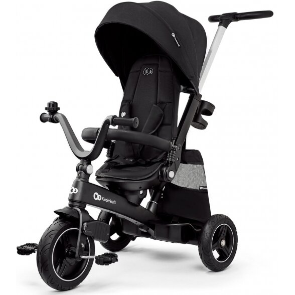 Kinderkraft EasyTwist - triratukas su pasukama sėdyne | Juoda Kinderkraft EasyTwist - triratukas su pasukama sėdyne | Juoda