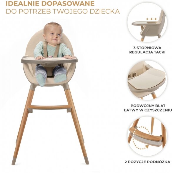 Kinderkraft Fini 2 - maitinimo kėdutė 2in1 | Green 2 Kinderkraft Fini 2 - maitinimo kėdutė 2in1 | Green 2