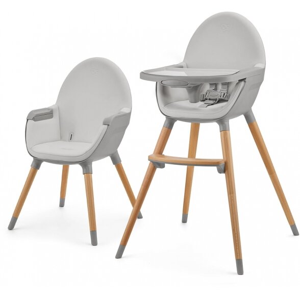 Kinderkraft Fini 2 - maitinimo kėdutė 2in1 | Grey Kinderkraft Fini 2 - maitinimo kėdutė 2in1 | Grey