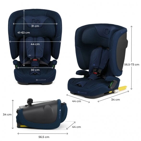 Kinderkraft Fix2Go - autokėdutė 76-150 cm, ~9-36 kg | Green 12