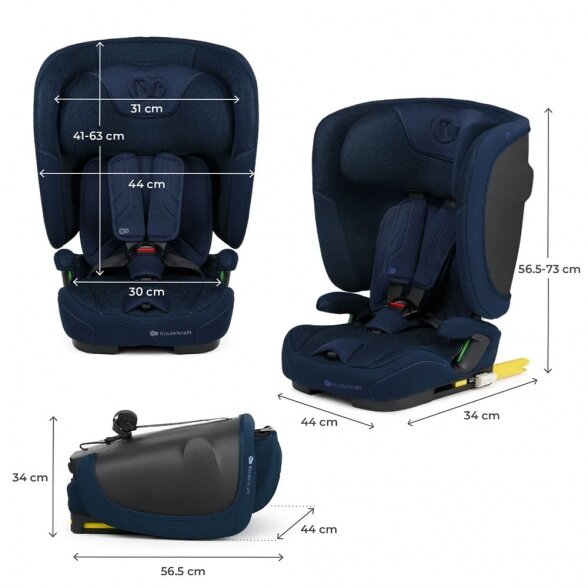 Kinderkraft Fix2Go - autokėdutė 76-150 cm, ~9-36 kg | Navy 12 Kinderkraft Fix2Go - autokėdutė 76-150 cm, ~9-36 kg | Navy 12