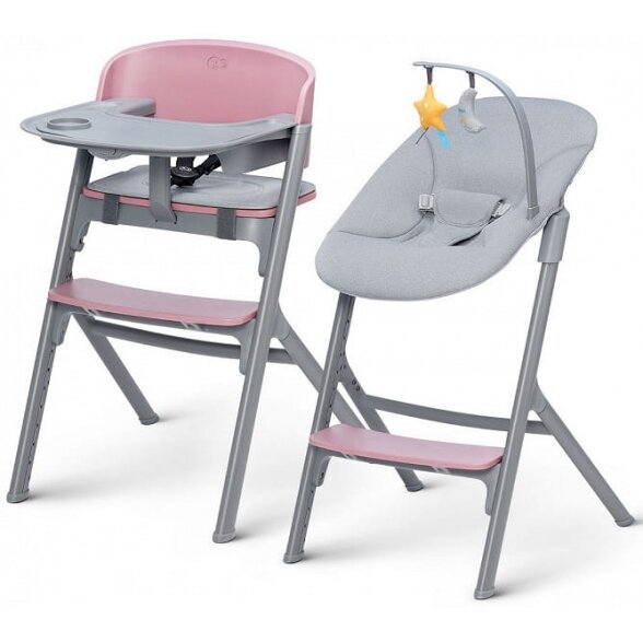 Kinderkraft Livy maitinimo kėdutė su Calmee gulimuoju krėslu Pink Kinderkraft Livy maitinimo kėdutė su Calmee gulimuoju krėslu Pink