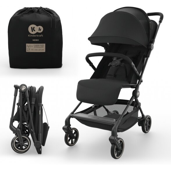 Kinderkraft Nebo - lengvas sportinis vеžimėlis | Midnight Black