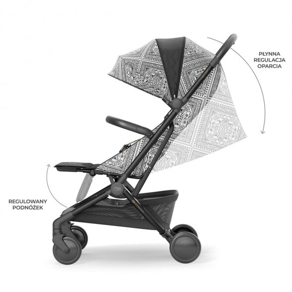 Kinderkraft Pilot 2 - sportinis vežimėlis lėktuvinis | Bizuu Lunar Black 5
