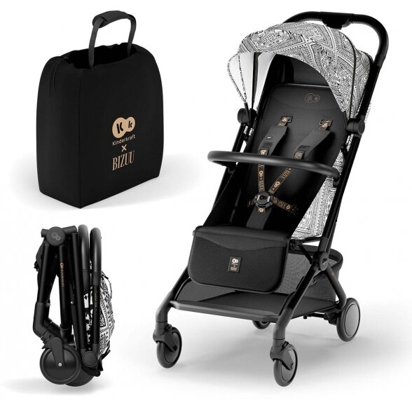 Kinderkraft Pilot 2 - sportinis vežimėlis lėktuvinis | Bizuu Lunar Black