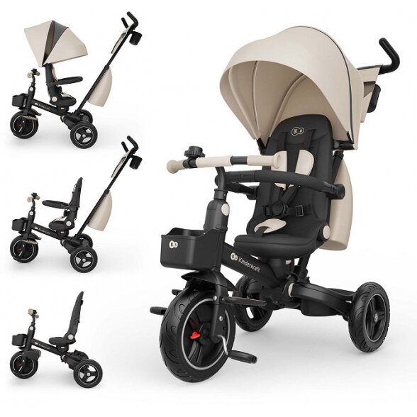 Kinderkraft Spinstep 2 Plus - vaikiškas triratukas 6in1 | Beige Kinderkraft Spinstep 2 Plus - vaikiškas triratukas 6in1 | Beige