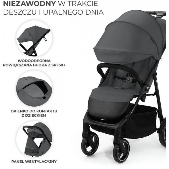 Kinderkraft Trig 3 - vaikiškas vežimėlis iki 22 kg | Granite Grey 2