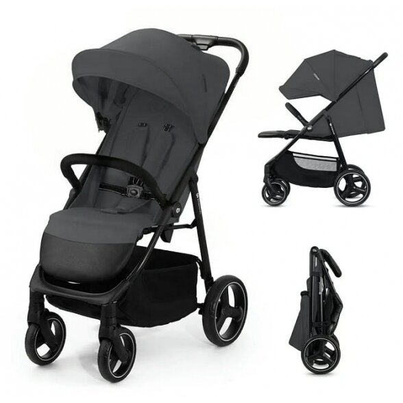 Kinderkraft Trig 3 - vaikiškas vežimėlis iki 22 kg | Granite Grey