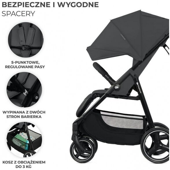 Kinderkraft Trig 3 - vaikiškas vežimėlis iki 22 kg | Onyx Black 4 Kinderkraft Trig 3 - vaikiškas vežimėlis iki 22 kg | Onyx Black 4