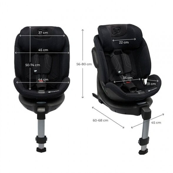 Kinderkraft Xrider 2 i-Size - pasukama autokėdutė | Black 13 Kinderkraft Xrider 2 i-Size - pasukama autokėdutė | Black 13