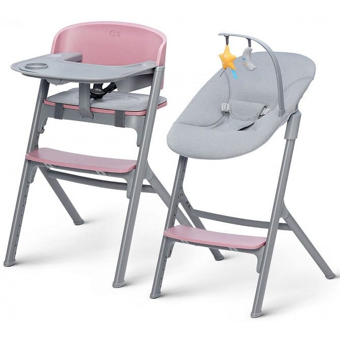 Kinderkraft Livy maitinimo kėdutė su Calmee gulimuoju krėslu Pink Kinderkraft Livy maitinimo kėdutė su Calmee gulimuoju krėslu Pink