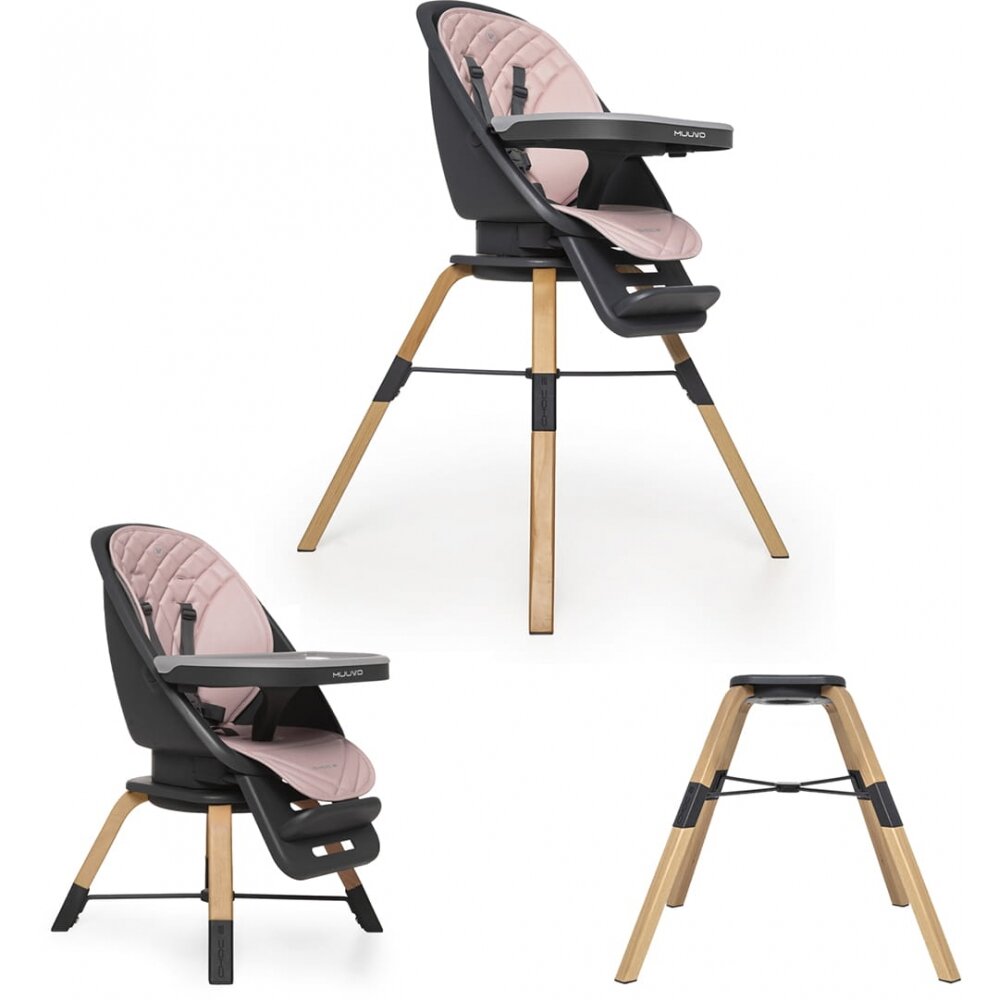 Muuvo Choc 2 - maitinimo kėdutė su pasukimo funkcija | Pink