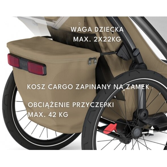 Thule Chariot Cross 2 Double - dviračio priekaba | G3 Faded Khaki 10