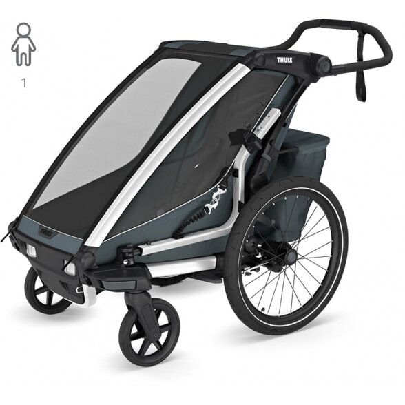 Thule Chariot Cross 1 – vaikiška dviračio priekaba | G3 Dark Slate