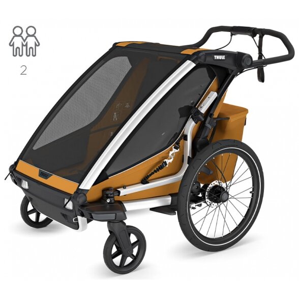 Thule Chariot Sport 2 Double - dviviete dviračio priekaba | G3 Natural Gold